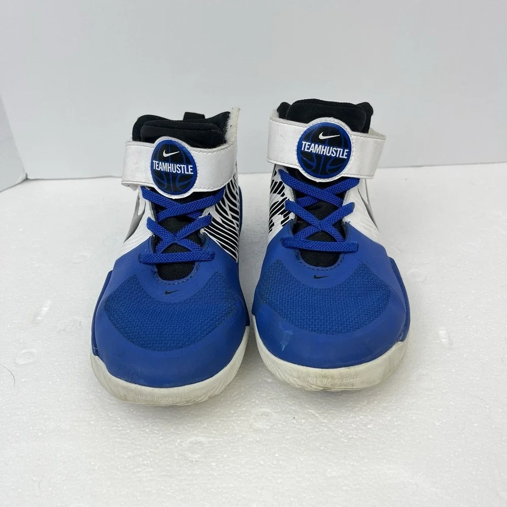 Nike Team Hustle D9 Kid Child Shoes Sneakers Size 3Y Youth Blue White AQ4225-405
